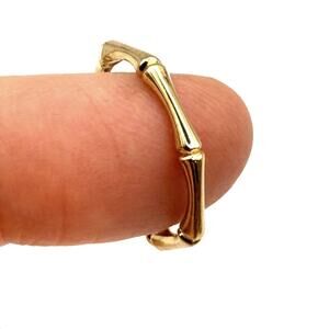 NWT MADE IN ITALY Golden Clef Made in Italy 14K Solid Gold Bamboo Ring - Size 8